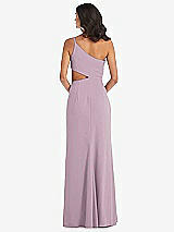 Rear View Thumbnail - Suede Rose One-Shoulder Midriff Cutout Maxi Dress