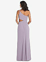 Rear View Thumbnail - Lilac Haze One-Shoulder Midriff Cutout Maxi Dress