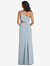 Rear View Thumbnail - Mist One-Shoulder Midriff Cutout Maxi Dress