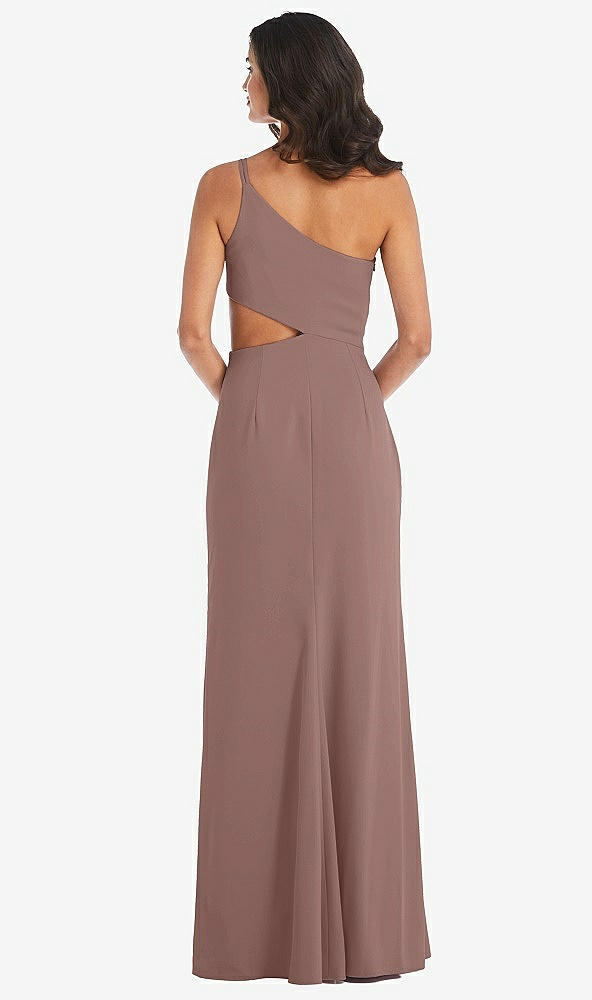 Back View - Sienna One-Shoulder Midriff Cutout Maxi Dress