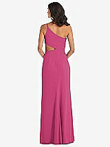 Rear View Thumbnail - Tea Rose One-Shoulder Midriff Cutout Maxi Dress