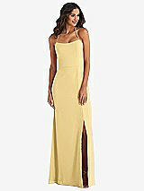 Front View Thumbnail - Buttercup Spaghetti Strap Tie Halter Backless Trumpet Gown