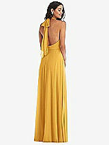 Alt View 4 Thumbnail - NYC Yellow High Neck Halter Backless Maxi Dress