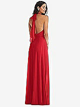 Alt View 4 Thumbnail - Parisian Red High Neck Halter Backless Maxi Dress