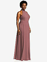 Side View Thumbnail - Rosewood High Neck Halter Backless Maxi Dress