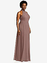 Side View Thumbnail - Sienna High Neck Halter Backless Maxi Dress