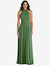Alt View 2 Thumbnail - Vineyard Green High Neck Halter Backless Maxi Dress