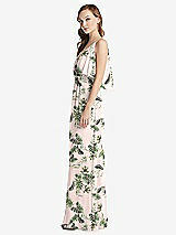 Alt View 2 Thumbnail - Palm Beach Print Convertible Cold-Shoulder Draped Wrap Maxi Dress