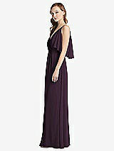 Alt View 2 Thumbnail - Aubergine Convertible Cold-Shoulder Draped Wrap Maxi Dress
