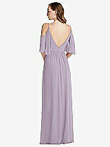 Rear View Thumbnail - Lilac Haze Convertible Cold-Shoulder Draped Wrap Maxi Dress