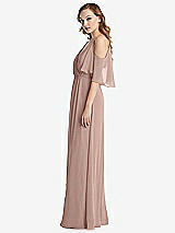 Side View Thumbnail - Neu Nude Convertible Cold-Shoulder Draped Wrap Maxi Dress