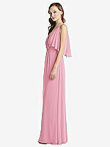 Alt View 2 Thumbnail - Peony Pink Convertible Cold-Shoulder Draped Wrap Maxi Dress