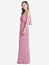 Alt View 2 Thumbnail - Powder Pink Convertible Cold-Shoulder Draped Wrap Maxi Dress