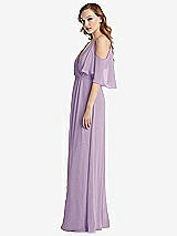 Side View Thumbnail - Pale Purple Convertible Cold-Shoulder Draped Wrap Maxi Dress