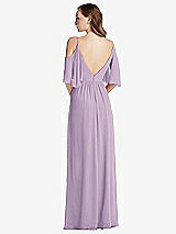 Rear View Thumbnail - Pale Purple Convertible Cold-Shoulder Draped Wrap Maxi Dress