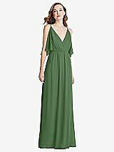Alt View 3 Thumbnail - Vineyard Green Convertible Cold-Shoulder Draped Wrap Maxi Dress