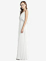Alt View 2 Thumbnail - White Convertible Cold-Shoulder Draped Wrap Maxi Dress