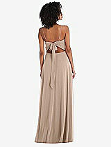 Rear View Thumbnail - Topaz Tie-Back Cutout Maxi Dress with Front Slit