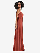 Side View Thumbnail - Amber Sunset Tie-Back Cutout Maxi Dress with Front Slit