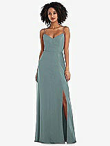 Front View Thumbnail - Icelandic Tie-Back Cutout Maxi Dress with Front Slit