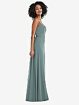 Side View Thumbnail - Icelandic Tie-Back Cutout Maxi Dress with Front Slit