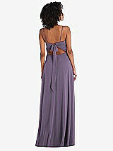 Rear View Thumbnail - Lavender Tie-Back Cutout Maxi Dress with Front Slit