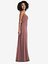 Side View Thumbnail - Rosewood Tie-Back Cutout Maxi Dress with Front Slit