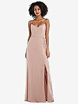 Front View Thumbnail - Toasted Sugar Tie-Back Cutout Maxi Dress with Front Slit