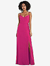 Front View Thumbnail - Think Pink Tie-Back Cutout Maxi Dress with Front Slit