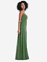 Side View Thumbnail - Vineyard Green Tie-Back Cutout Maxi Dress with Front Slit