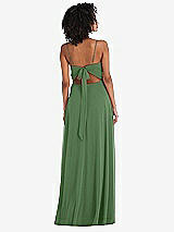 Rear View Thumbnail - Vineyard Green Tie-Back Cutout Maxi Dress with Front Slit