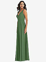 Alt View 4 Thumbnail - Vineyard Green Deep V-Neck Chiffon Maxi Dress