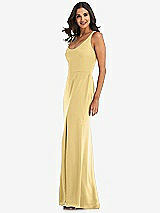 Side View Thumbnail - Buttercup Scoop Neck Open-Back Trumpet Gown