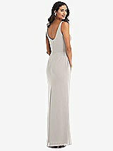 Rear View Thumbnail - Oyster Scoop Neck Open-Back Trumpet Gown