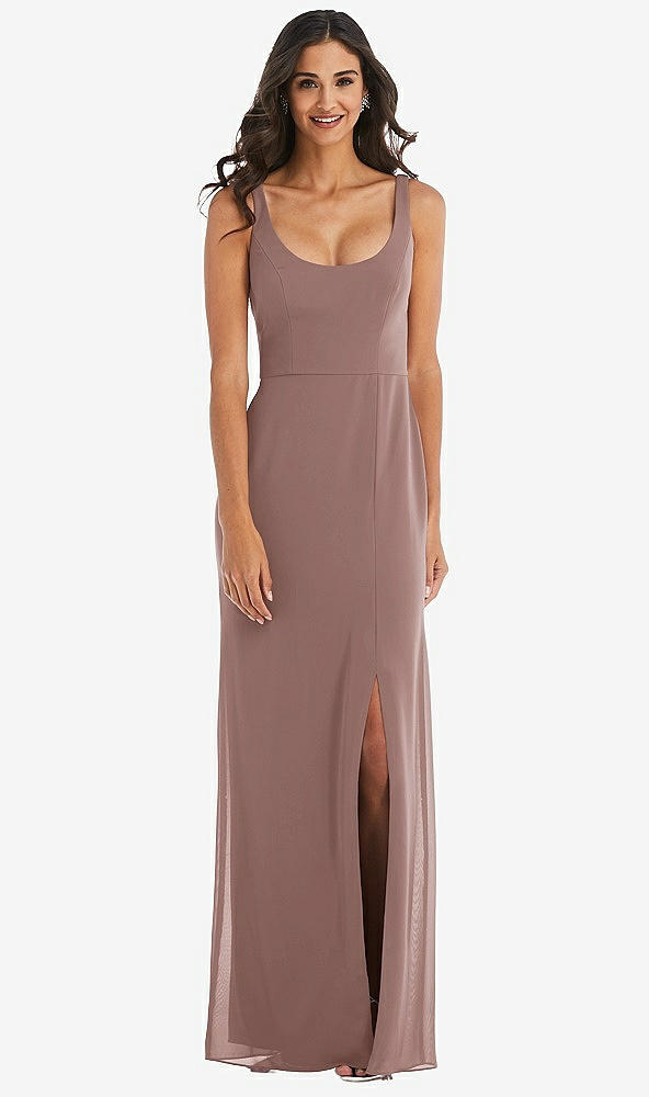 Front View - Sienna Scoop Neck Open-Back Trumpet Gown