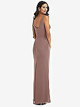 Rear View Thumbnail - Sienna Scoop Neck Open-Back Trumpet Gown