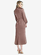 Rear View Thumbnail - Sienna High Collar Puff Sleeve Midi Dress - Bronwyn