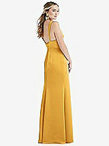 Rear View Thumbnail - NYC Yellow Twist Strap Maxi Slip Dress with Front Slit - Neve