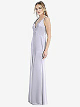 Side View Thumbnail - Silver Dove Twist Strap Maxi Slip Dress with Front Slit - Neve