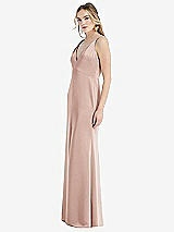 Side View Thumbnail - Toasted Sugar Twist Strap Maxi Slip Dress with Front Slit - Neve