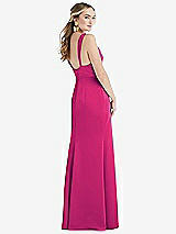 Rear View Thumbnail - Think Pink Twist Strap Maxi Slip Dress with Front Slit - Neve