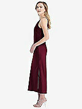 Side View Thumbnail - Cabernet One-Shoulder Asymmetrical Midi Slip Dress
