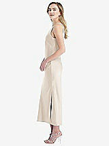 Side View Thumbnail - Oat One-Shoulder Asymmetrical Midi Slip Dress