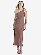 Front View Thumbnail - Sienna One-Shoulder Asymmetrical Midi Slip Dress
