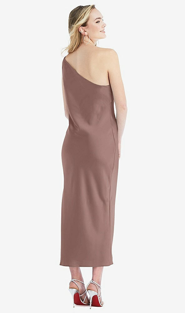 Back View - Sienna One-Shoulder Asymmetrical Midi Slip Dress