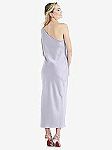 Rear View Thumbnail - Silver Dove One-Shoulder Asymmetrical Midi Slip Dress