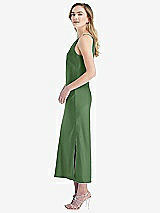 Side View Thumbnail - Vineyard Green One-Shoulder Asymmetrical Midi Slip Dress