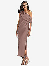 Front View Thumbnail - Sienna Draped One-Shoulder Convertible Midi Slip Dress