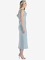 Side View Thumbnail - Mist Asymmetrical One-Shoulder Cowl Midi Slip Dress