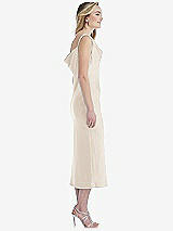 Side View Thumbnail - Oat Asymmetrical One-Shoulder Cowl Midi Slip Dress
